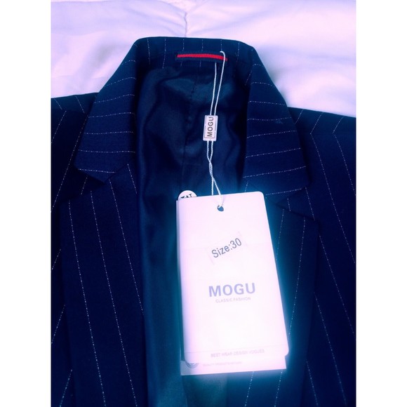 3 piece Suit Striped Navy Blue size 30 NWT - Picture 6 of 16